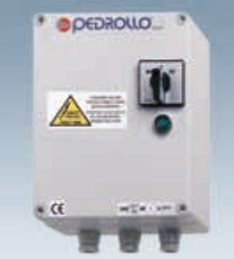 Пульт управления и защиты QET 200 Pedrollo для трехфазных насосов Пульт QET 200 Pedrollo  для трехфазных насосов защищает насос  от перегрузок и  короткого замыкания .

Оборудован переключателем  ручного и автоматического  режима  работы​/ с поплавком, реле давления/