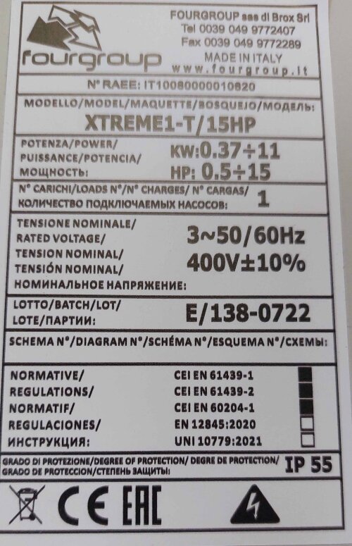 Шкаф Xtreme 1-T/15HP защиты и управления, многофункциональный  до 11,0 квт в наличии Шкаф управления Xtreme1-T-15HP для 3-х фазных насосов с защитой по сухому ходу через cos & и минимальный ток, от перегрузки,от перекоса фаз,
от обрыва фаз, от недо и перенапряжения.
Технические характеристики :
Прямой пуск
Напряжение 380 В,
Мощность до 11,0 квт,
Max ток до 24 A,
Min ток до 16 A,​
вес 6 кг
Защищает двигатель по min току и max току,

Ограничивает max число пусков/мин,час

Есть возможность подключения датчиков уровня, поплавковых выключателей,реле давления.